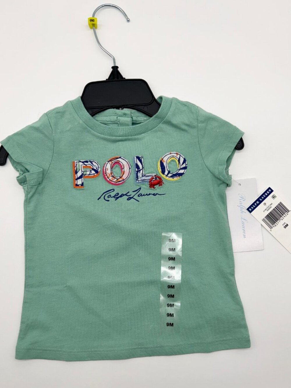 NWT Ralph Lauren Girls 9M Short Sleeve Green Shirt